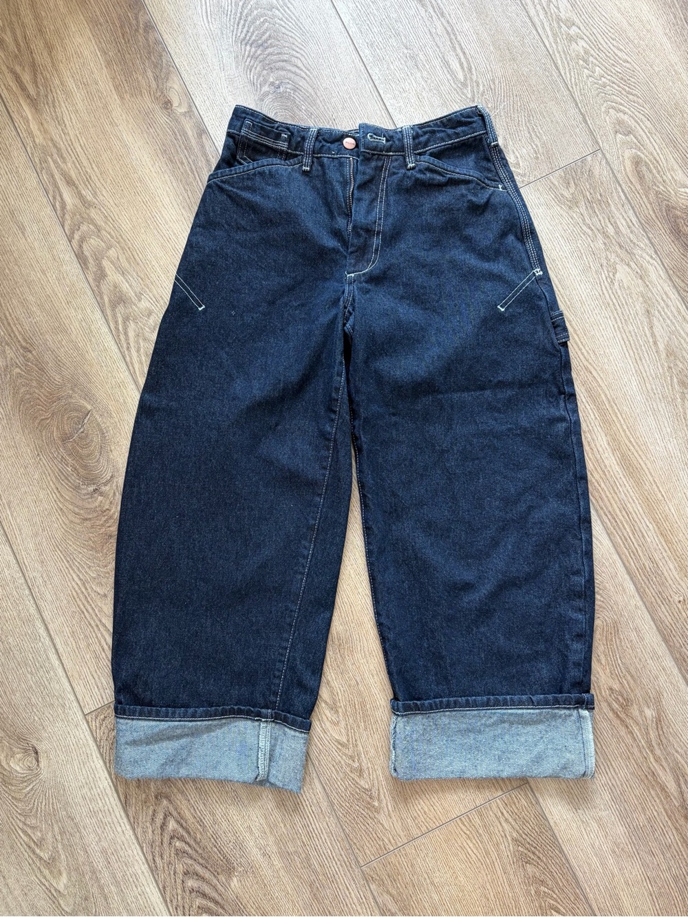 Pilcro Kayden High Rise Carpenter Barrel Jeans - Dark Indigo